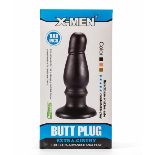 X-Men 10" Extra Girthy Butt Plug Black VII