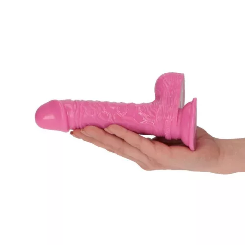 Realistikus dildó Szívóaljjal, ergonómikus markolat rózsaszín