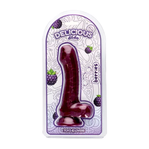 Delicious Dildó Aromás jezsabogyó illattal Reális, tapadókorongos 18,5 cm
