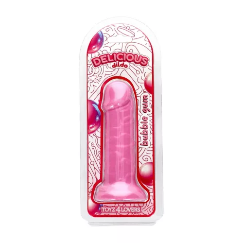 Delicious Dildó Aromás buborékgumival 15 cm 2,7 cm átmérő