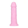 Realistic Dildó Buborékfújó Ízű Szívófejjel 25 cm rózsaszín