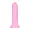 Realistic Dildó Buborékfújó Ízű Szívófejjel 25 cm rózsaszín