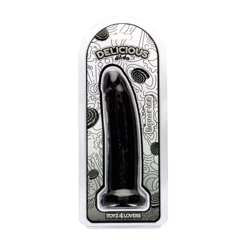 Dildo Realisztikus, tapadókorongos 19,5 cm fekete lukrecia illattal