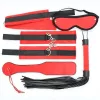 Toys4Lovers BDSM szett kötöző, bilincs, paskoló fekete-piros