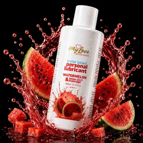 MyLove Intim gél és masszázsolaj 2 az 1-ben Csúszó és frissítő 300 ml arbiz