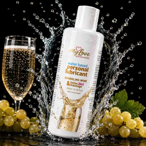 MyLove Intim és masszázsolaj 2 az 1-ben pezsgőbor illat 300 ml