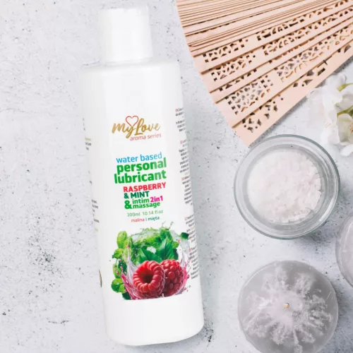 MyLove Intim gél és masszázsolaj 2in1 Malina és menta 300ml