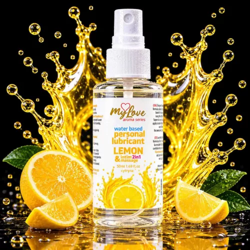 MyLove Intim gél és masszázsolaj 2 az 1-ben friss citrom illattal 50 ml