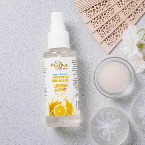 MyLove Intim gél és masszázsolaj 2 az 1-ben friss citrom illattal 50 ml