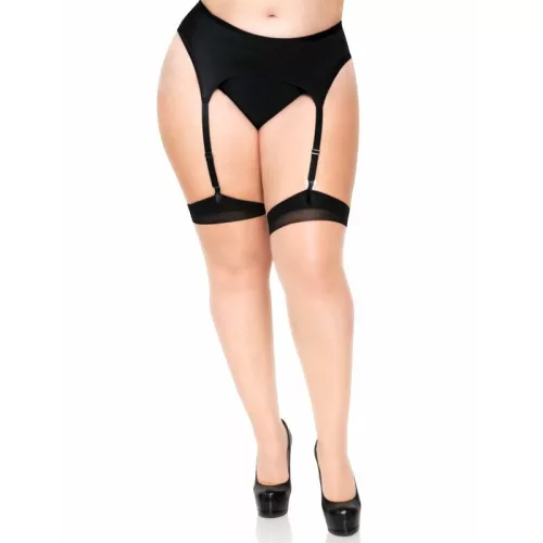 Leg Avenue – Prémium, áttetsző combfix, kubai sarokkal