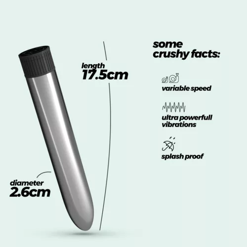 Crushious Vibrátor Fokozatállító, Cseppálló 17,5 cm Ezüst