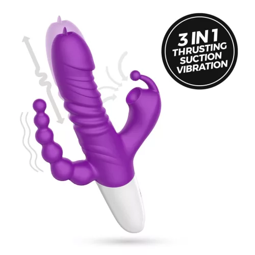 Crushious Vibrátor Többfunkciós g-pont, csikló, anál stimuláció 23 cm fekete