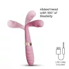 Crushious Vibrátor Kettős stimuláció 20 cm rózsaszín-arany