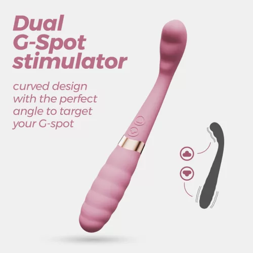 Crushious Vibrátor Kettős stimuláció 20 cm rózsaszín-arany