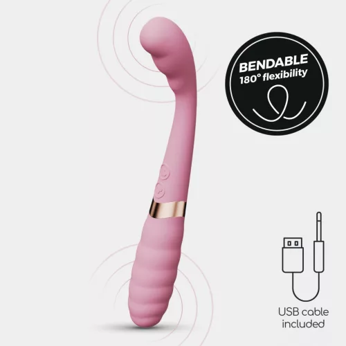 Crushious Vibrátor Kettős stimuláció 20 cm rózsaszín-arany