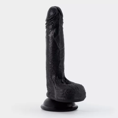 Crushious Dildó Erős tapadókorong, ultra-rugalmas 19 cm fekete