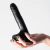Crushious Dildó Erős tapadókorong, ultra-rugalmas 19 cm fekete