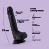 Crushious Dildó Erős tapadókorong, ultra-rugalmas 19 cm fekete
