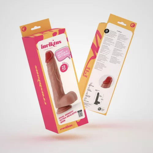 Crushious Dildó Realisztikus, Erős tapadókorong 23 cm Fekete