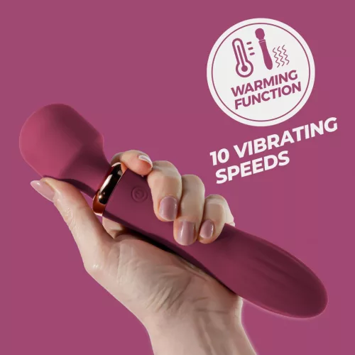Crushious Vibrátor 10 mód, melegíthető 21 cm piros