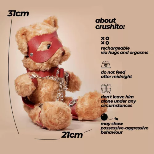 Crushious Crushito Bondage Plüssmackó 31 cm piros