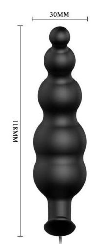 Prémium szilikon prosztata izgató – fekete, 11 x 2.9 cm