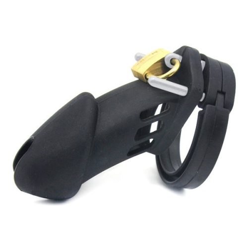 Bran – szilikon férfi önmegtartó ketrec, 9 x 3 cm, fekete