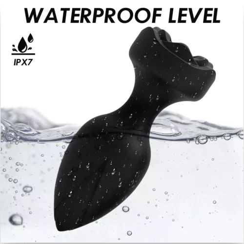 Power Escorts Princess Plug távirányítós fekete dugó USB töltés 10 funkció