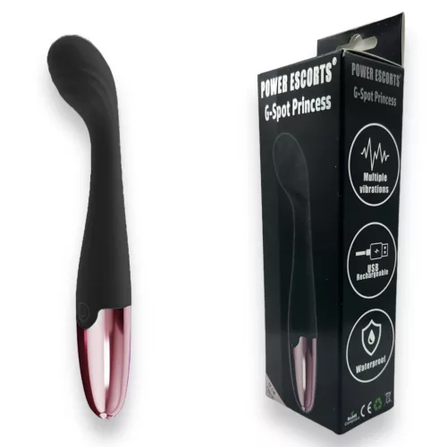 Power Escorts Vibrátor G-pont stimuláló, 10 mód, csendes, USB-töltés 18 cm fekete szilikon