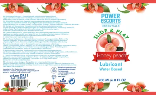 Power Escorts síkosító vízbázisú hialuronsavas miodova brzoskwinia 200 ml