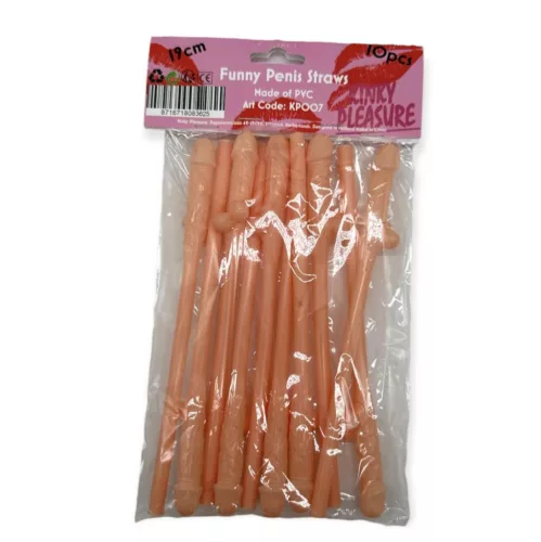 Kinky Pleasure szívószál pénisz formájú 10 db