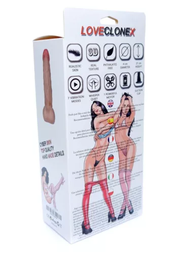 LovecloneX Vibrátor Ultrarealisztikus, 7 vibrációs mód 19 cm bézs