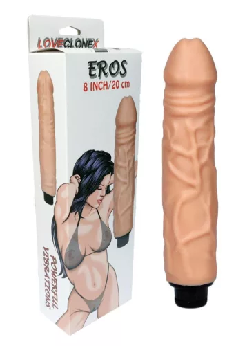 Eros Vibrátor Erős rezgés, állítható sebességű Realisztikus 20 cm bőrszínű
