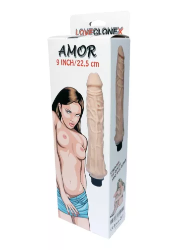 Amor Vibrátor Realisztikus textúrák, Erős vibrációk 23 cm barackszínű