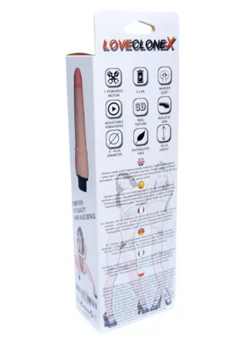 LovecloneX Vibrátor Realisztikus, Erős rezgés 15 cm fekete
