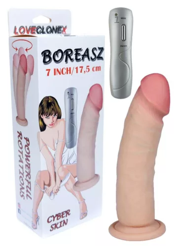 Boreasz LovecloneX Dildó forgó funkcióval 18 cm fekete
