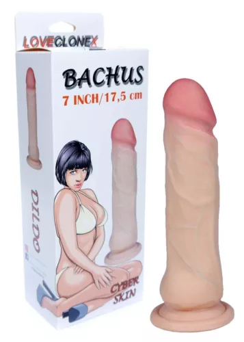 Bachus Dildó Realisztikus, hajlékony, erős tapadókorongos 18 cm fekete