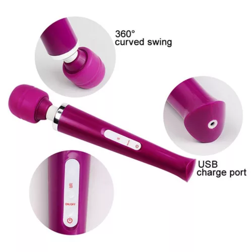 Magic Massager Wand vibrátor 10 mód USB töltés fehér