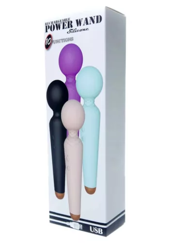 Töltött Power Wand masszírozó 10 rezgésmód vízálló kék USB