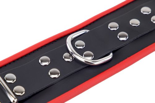 Bőr bokakötők – fekete-piros prémium érzékiség