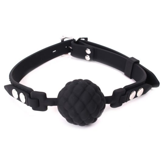 PineCone – prémium szilikon ball gag, fekete