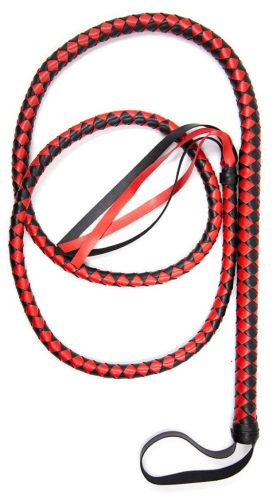 Long Whip Duo – 190 cm hosszú, fekete-piros ostor