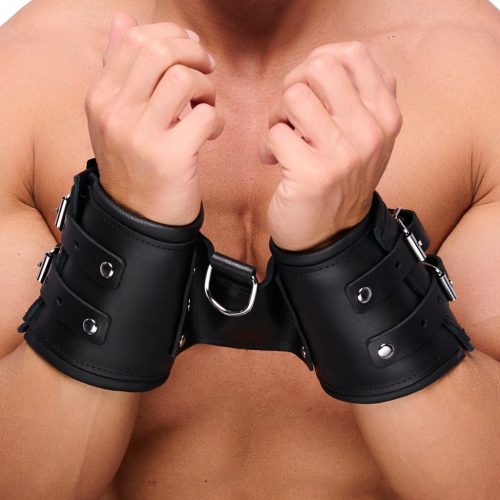 Prémium dupla bőr bilincs - érzéki kötözéshez