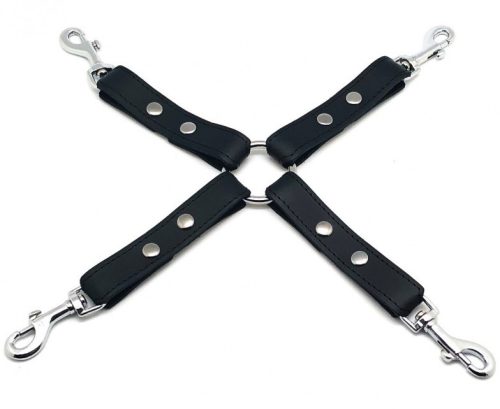 Bőr BDSM csomó fém kampókkal - érzéki játékokhoz
