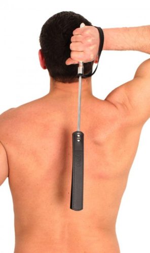 Bőr és fém korbács - 52 cm, stílusos érzékiség