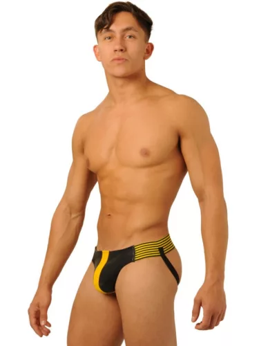 Prémium bőr jockstrap – sárga férfi alsónemű