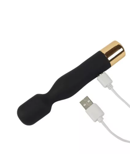 Av masszázs vibrációs 7 funkció USB töltés fekete