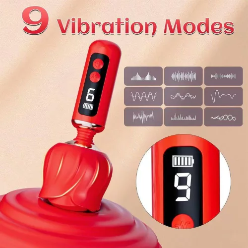 Vibrátor 9 mód csendes szilikon 12,5 cm rózsaszín