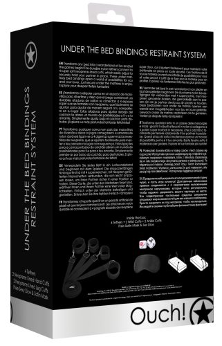 Fekete - Intim kötöző készlet az ágy alatt