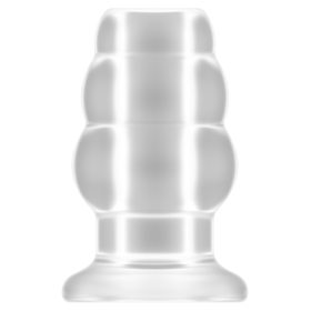   No.50 - közepes méretű üreges anális dugó - áttetsző, 10 cm